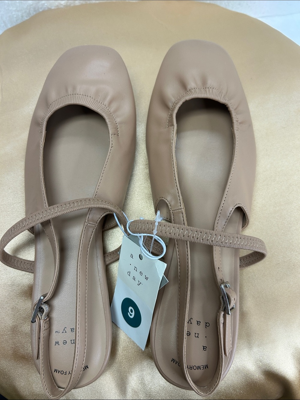 a new day Nude Tan Slingback Ballet Flats